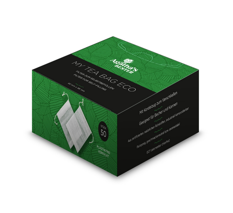 Teebeutel MyTeaBag ECO, 50 verschliessbare Teefilter zum Selbstbefüllen aus zertifizierten, natürlichen Rohstoffen, aromastabil